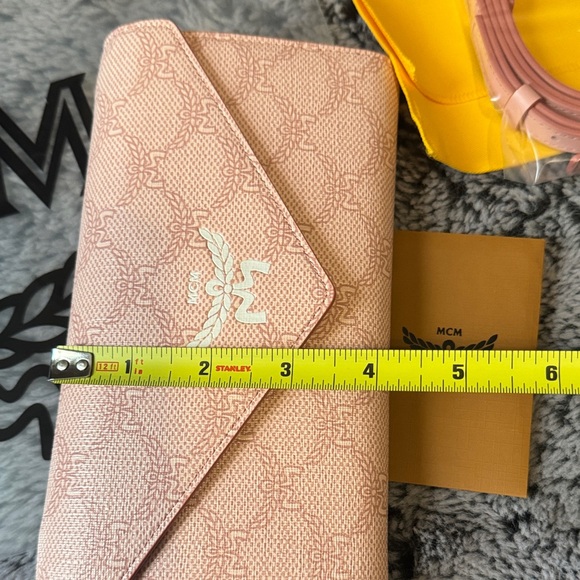 MCM Pink Wallet with Gold Accents & Strap Full Inclusion - Picture 14 of 16